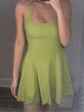 Windsor Knit Halter Flare Mini Dress